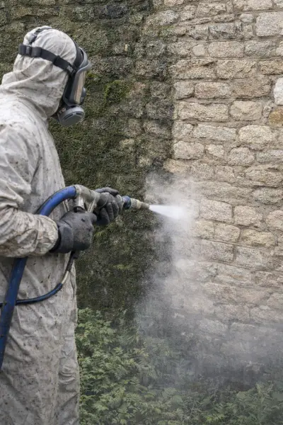Hydrogommage façade pierre nettoyage mur ancien décapage doux eau abrasif écologique
